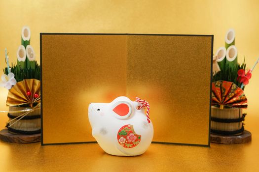 Money year calendar material (New Years card and New Year material). Shooting Location: Yokohama-city kanagawa prefecture