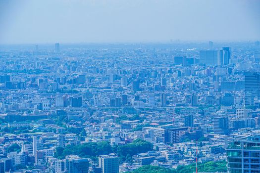 Tokyo cityscape seen from Shibuya Sky. Shooting Location: Tokyo metropolitan area