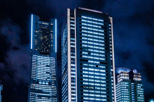 Night view of Yokohama Minato Mirai. Shooting Location: Yokohama-city kanagawa prefecture