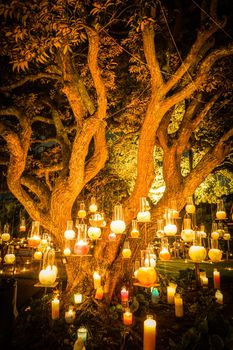 Many colorful candles. Shooting Location: Enoshima
