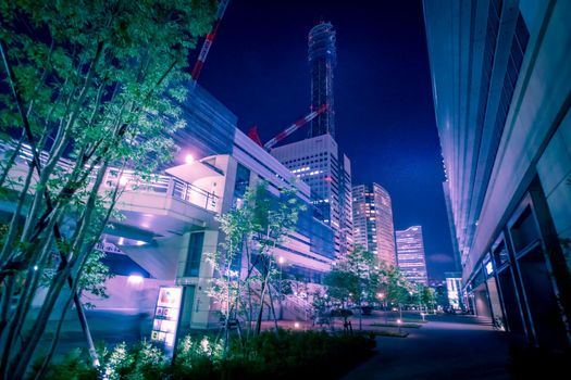 Night view of Yokohama Minato Mirai. Shooting Location: Yokohama-city kanagawa prefecture