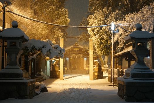 Snow falling Tenno-cho city. Shooting Location: Yokohama-city kanagawa prefecture