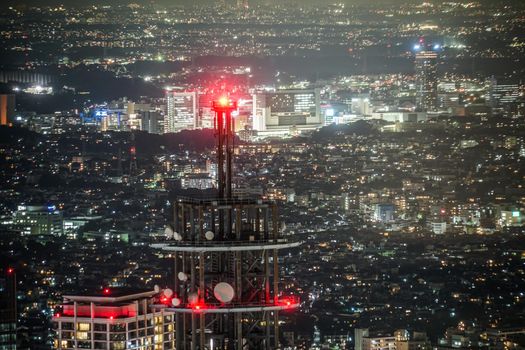 Night view of new Yokohama seen from Landmark Tower. Shooting Location: Yokohama-city kanagawa prefecture