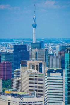 Tokyo Sky Tree and Urban Landscape. Shooting Location: Tokyo metropolitan area