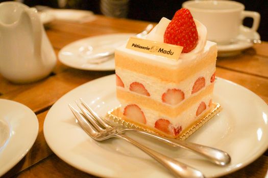 Image of delicious shortcake. Shooting Location: Tokyo metropolitan area