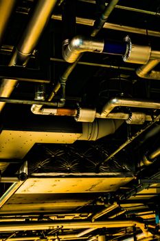 Factory Ceiling Piping Image. Shooting Location: Sendai, Miyagi Prefecture