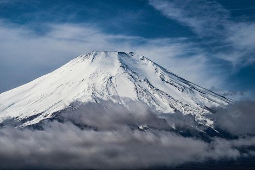 Mt. Fuji and magnificent sky (shooting from Lake Yamanaka). Shooting Location: Yamanaka Yamanashi Prefecture