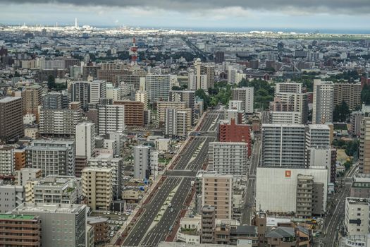 Sendai cityscape (from the Aer Observatory). Shooting Location: Sendai, Miyagi Prefecture