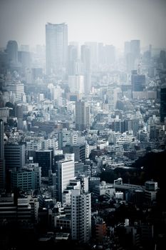 Tokyo cityscape seen from Tokyo Metropolitan Observatory. Shooting Location: Tokyo metropolitan area