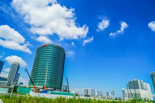 Fuji Xerox RD Square and the blue sky. Shooting Location: Yokohama-city kanagawa prefecture