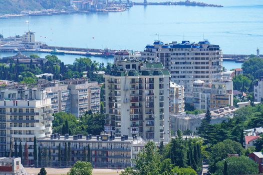 City landscape with a view of Yalta, Crimea