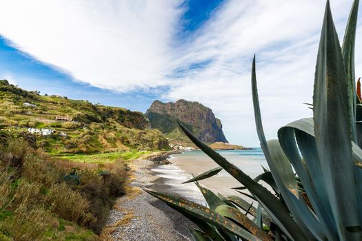 idyllic view of Maiata beach in Madeira Island, Portugal