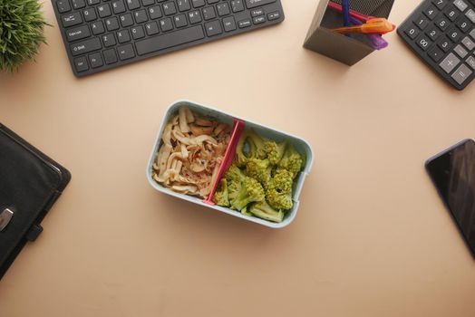Healthy business lunch in the office