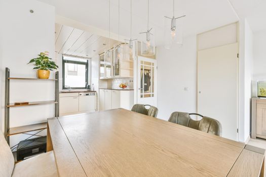 Dining room interior in modern urban appartment