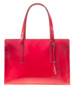Luxury Red Designer Handbag Or Purse, Isolated On A White Backgrund