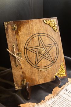 Old book of black magic. Concept for mystery, fantasy, dark evil