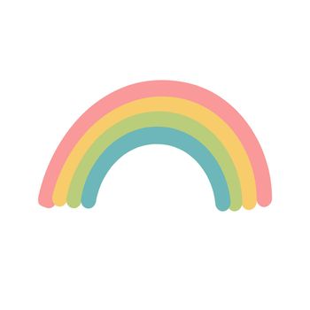 Vector baby rainbow illustration. Hand drawn nursery modern rainbow. Cute design for baby shower, kids clothes print, card.