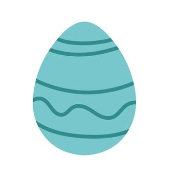Simple Easter stylized egg in flat cartoon design - vector on white background