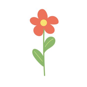 Spring flower growing. Simple vector illustration in cartoom style. Icon on white