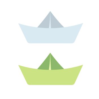 Hand drawn paper boat icons. Simple drawing of origami ship, isolated on white vector illustration.