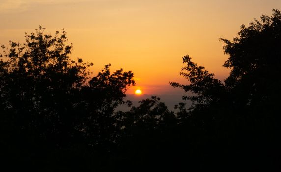 Amazing beach sunset over Black Sea. Lazarevskoye, Sochi, Krasnodar Krai, Russia