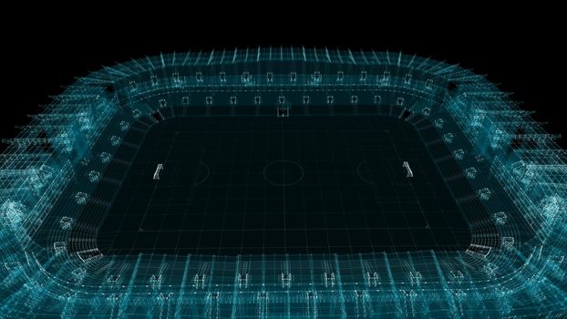 Universal Stadium Hologram. Sport and Technology Concept. Interface element. 3d illustration