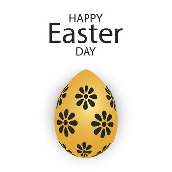 Easter background template with festive golden yellow eggs - illustration