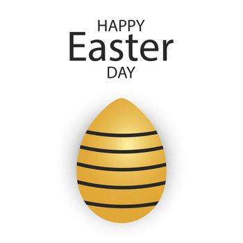 Easter background template with festive golden yellow eggs - illustration