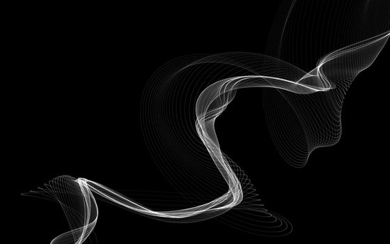 Dark abstract background with a glowing abstract waves, abstract background