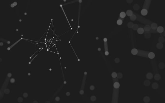 Abstract background. Molecules technology with polygonal shapes, connecting dots and lines. Connection structure. Big data visualization. 