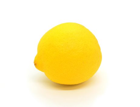 A whole one fresh ripe lemon on white background.