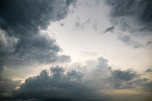 Dark Clouds before Big Storm, gory and light blue heavy clouds. Nutsy weather concept.