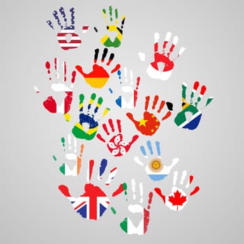 Representations of handprints from people around the world