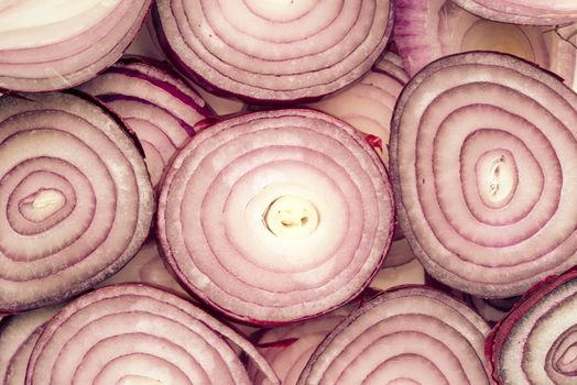 red onion slices detailed background
