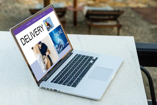 man laptop using , online shopping concept.