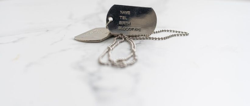 Old and worn military dog tags - Blank.