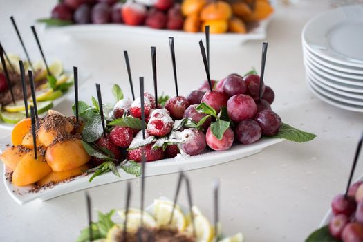 Fresh fruit on the wedding banquet table