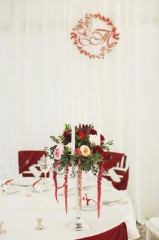 Beautiful Banquet hall under a tent for a wedding reception.