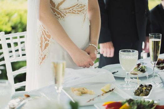 Beautifully decorated tables for guests with decorations