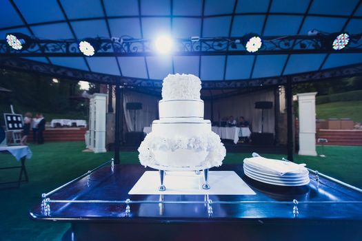 Wedding cake with luxury decorated in wedding party