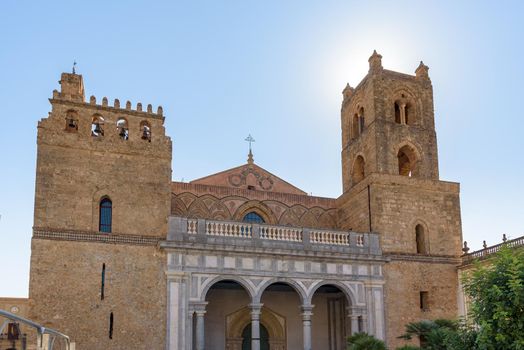 Arabesque on the front facade of the Monreale Cathedral on Sicily