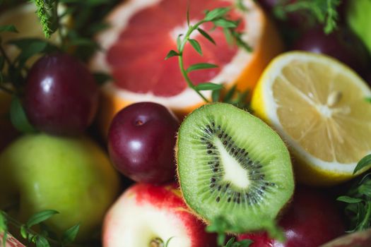 Fragment of original unusual edible bouquet of vegetables and fruits