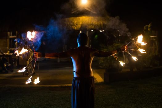 Fire starter performing an amazing fire show