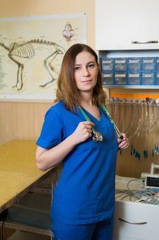 Portrait young vet doctor looking at camera