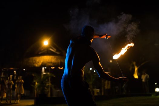 Fire starter performing an amazing fire show