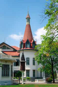Bangkok, Thailand - May 1, 2017 : The Phya Thai Palace or Royal Phya Thai Palace (Phra Ratcha Wang Phaya Thai) is on the banks of the Samsen Canal on Rajavithee Road in Ratchathewi District Bangkok.