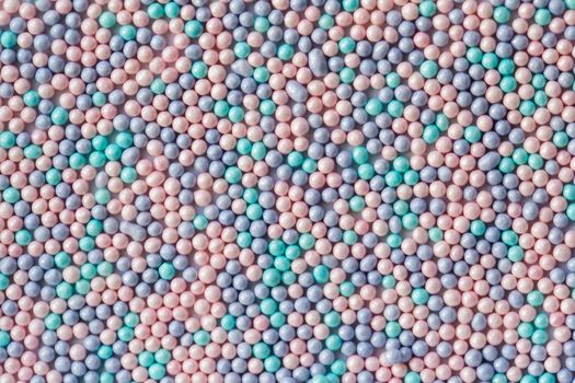 Sugar sprinkle dots, decoration for confectionery. High magnification macro.