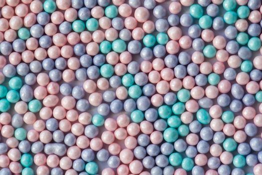 Sugar sprinkle dots, decoration for confectionery. High magnification macro.
