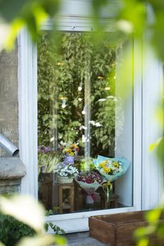 Beautiful colorful flowers in a flower shop