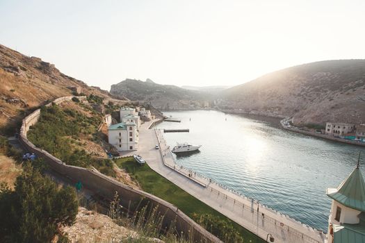 Balaklava, Crimea. View of the city from the mountain